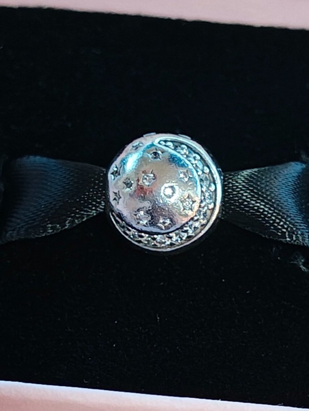 Authentic Pandora Retired Twinkling Night Clip 791386CZ Moon Stars Charm